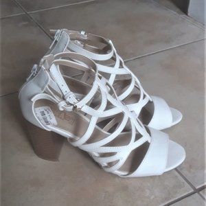 Strappy White Heels